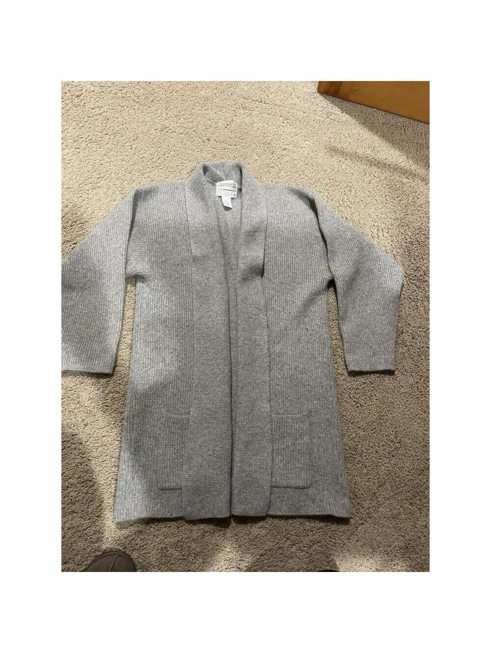 Vintage 1995 Sideffects of California gray cardigan 70% lamb wool M MEDIUM women